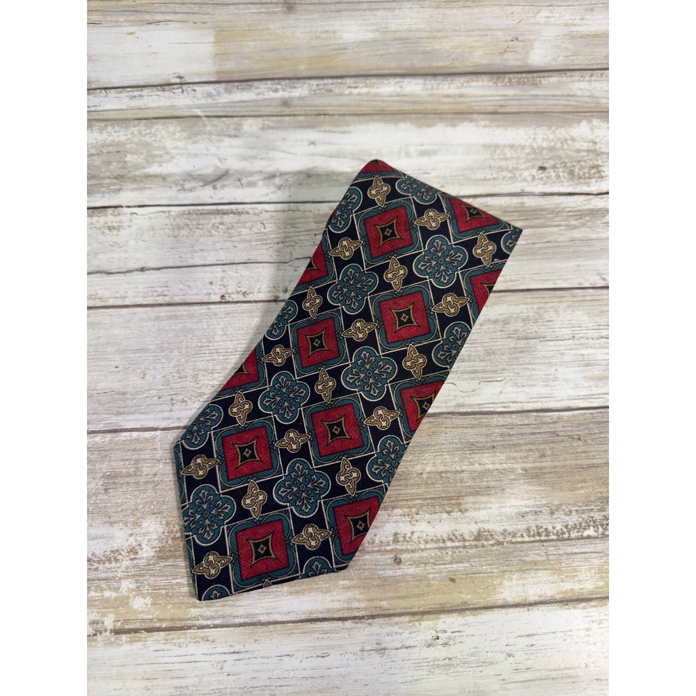 CHRISTIAN DIOR Monsieur Men's 100% Silk Necktie Black paisley pattern